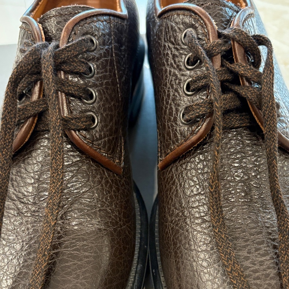Aquatalia Dark Brown Leather Men's Tucker Oxfords Weatherproof Made in Italy - Picture 5 of 12